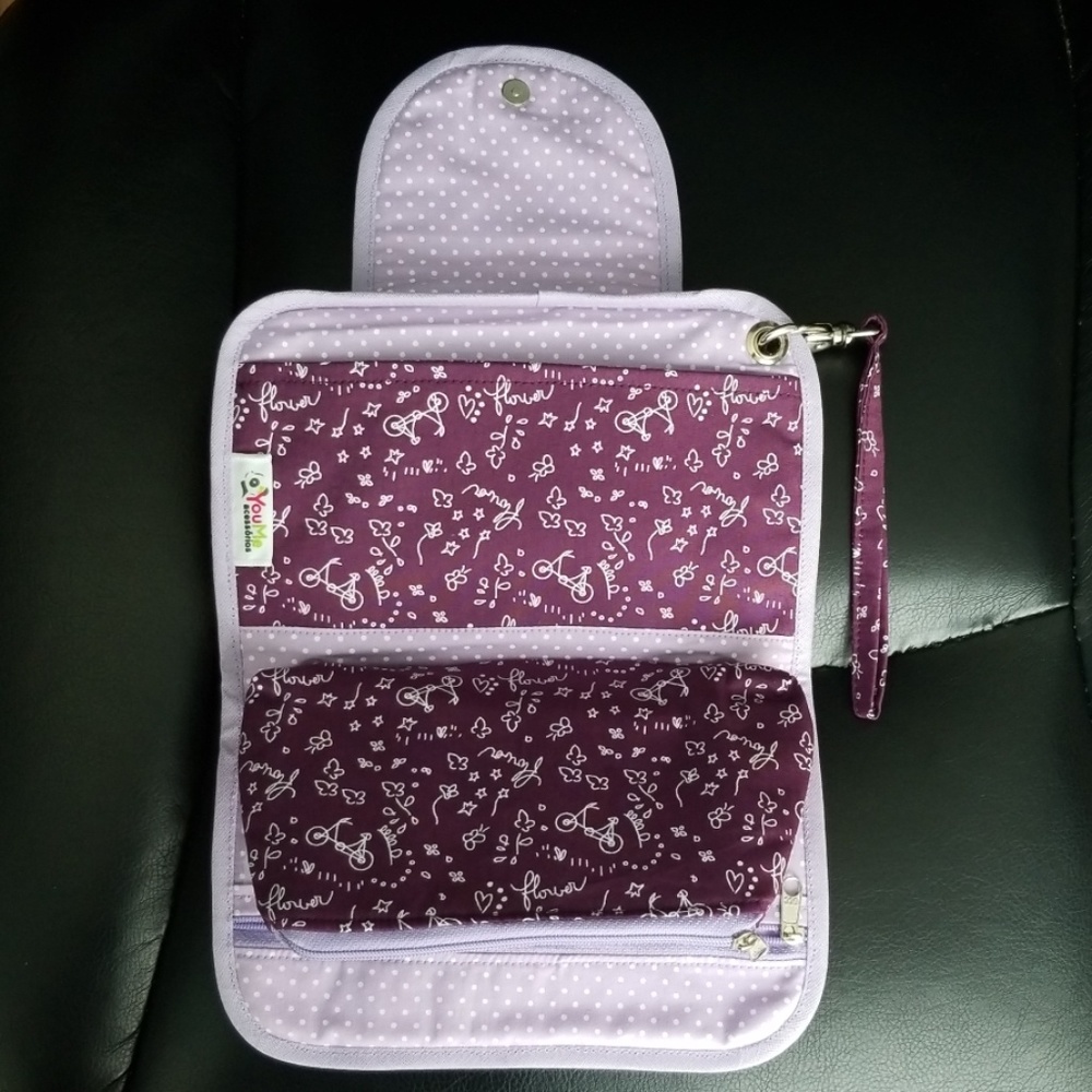 Wristlet Multipurpose Makeup Bag Handmade Purple - Picture 5 of 6